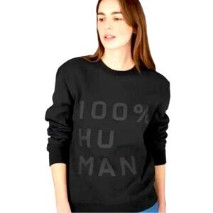EVERLANE / The 100% Human Typography Sweatshirt Black Terry Medium